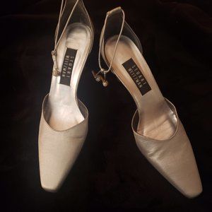 Stuart Weitzman Silver Pumps with rhinestone balls on tassle
